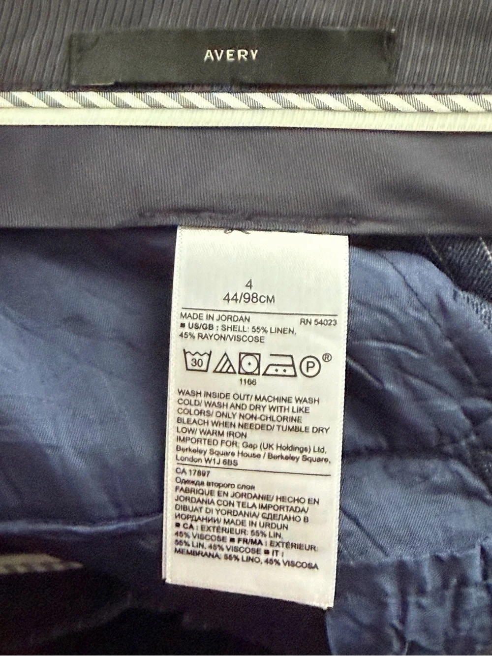 Banana Republic Navy Pinstripe Linen Dress Pants